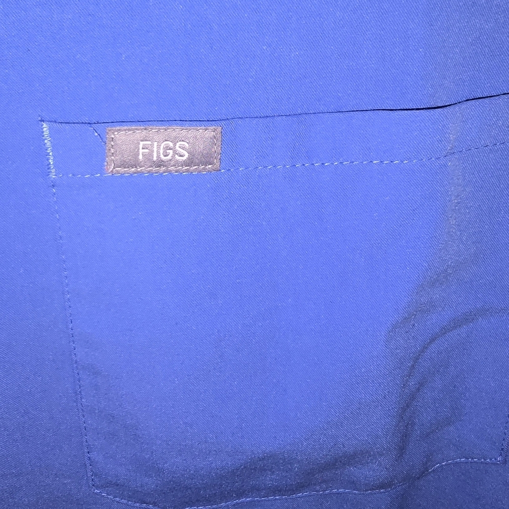 FIGS Scrub Set Pocket Front Top + Straight Leg Pants Light Blue Women's XS - Picture 6 of 13